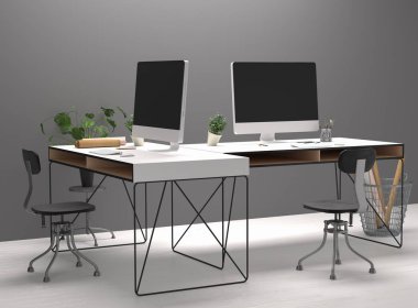 Çalışma alanı mockup, 3d render