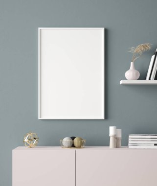 Poster çerçevesini ev içi arka planda yapılandır, 3B düzenleyici