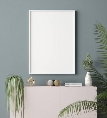 Poster çerçevesini ev içi arka planda yapılandır, 3B düzenleyici