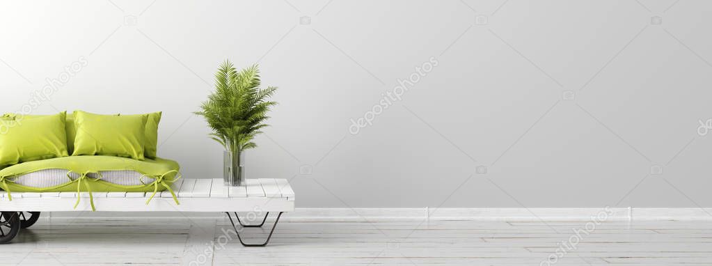 Modern home interior background, 3d render