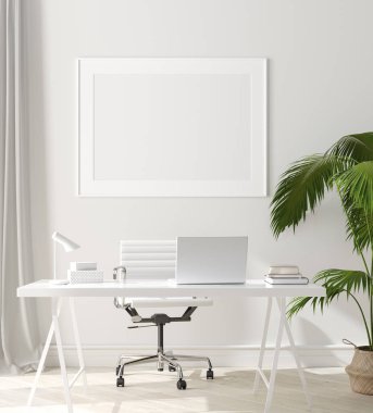 Poster, duvar ev içi arka plan, ev ofisi, İskandinav tarzı, 3D görüntüleme