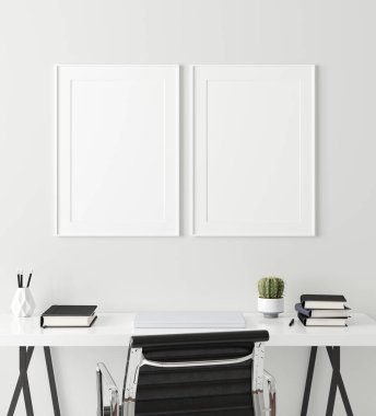 Poster, duvar ev içi arka plan, ev ofisi, İskandinav tarzı, 3D görüntüleme