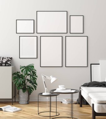 Poster çerçevesini iç planda, İskandinav stili, 3B biçiminde düzenle