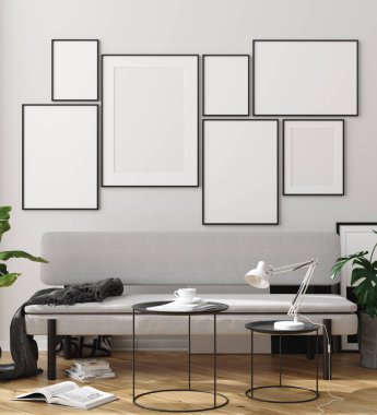 Poster çerçevesini iç planda, İskandinav stili, 3B biçiminde düzenle