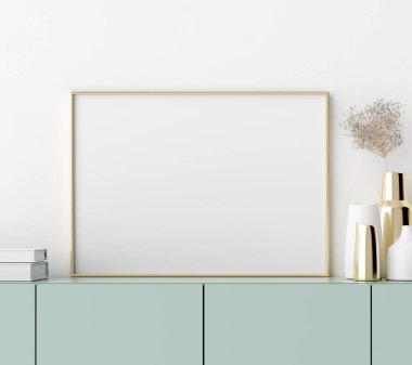 Model poster modern iç arkaplan, 3D görüntüleme