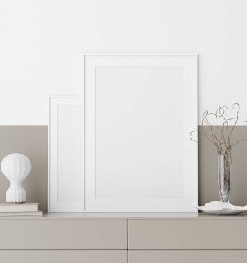 Model poster modern iç arkaplan, 3D görüntüleme