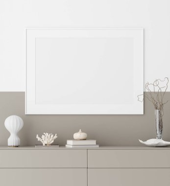 Model poster modern iç arkaplan, 3D görüntüleme