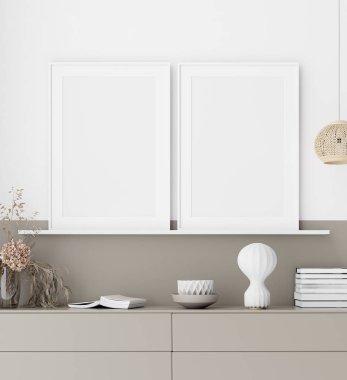 Model poster modern iç arkaplan, 3D görüntüleme