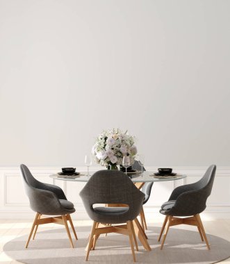 Modern ev tasarımı, duvar modeli, 3D görüntüleme