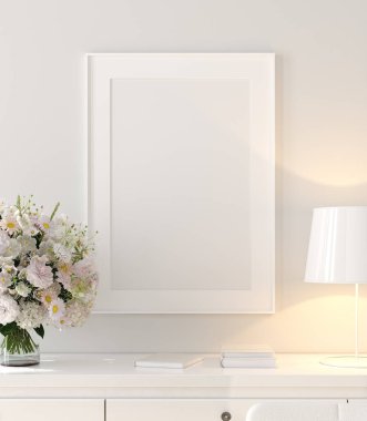 Modern ev tasarımı, poster modeli, 3D tasarım