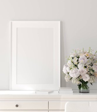 Modern ev tasarımı, poster modeli, 3D tasarım