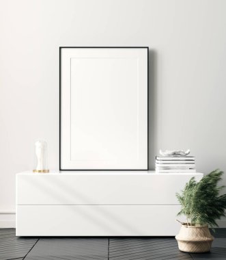Modern ev tasarımı, poster modeli, 3D tasarım