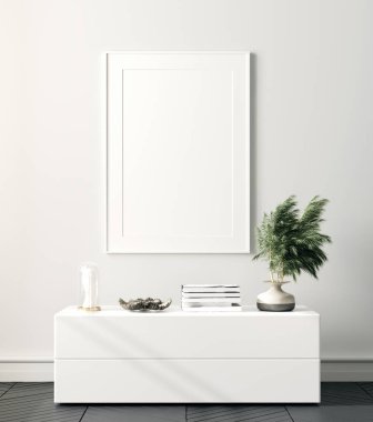 Modern ev tasarımı, poster modeli, 3D tasarım