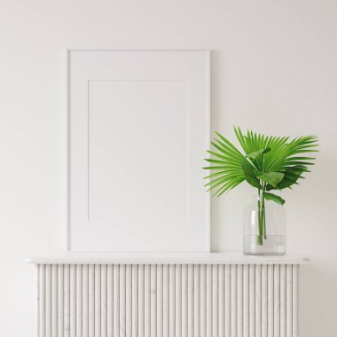 Ev içini rattan mobilyalarla, Scandi-boho tarzıyla, 3D görüntüle