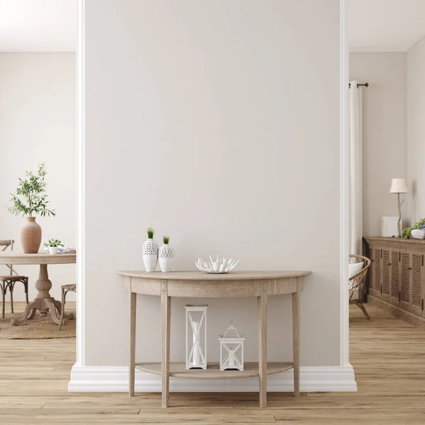 İskandinav çiftlik evinin iç mekanı, duvar maketi, 3D