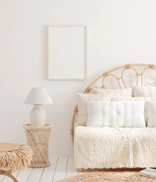 Cadre Maquillé Dans Fond Intérieur Maison Chambre Beige Avec Des — Photo