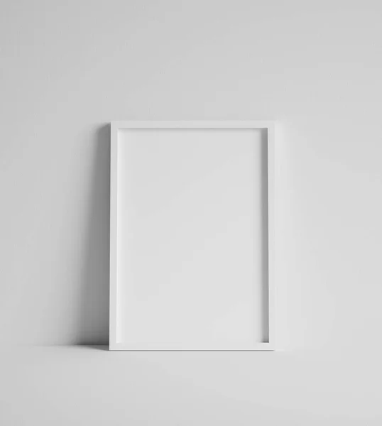 Mock Poster White Frame Close Wall Render — Stock Photo, Image