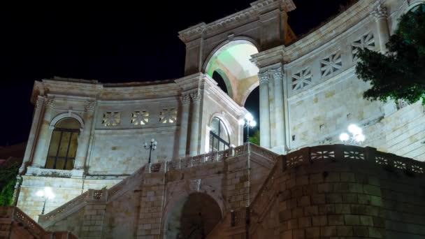 Cagliari Sardinie Italie Août 2020 Bastion Historique Saint Rémy Fortification — Video