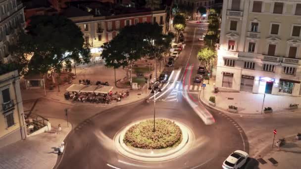 Cagliari Sardinie Italie Août 2020 Interruption Nocturne Voitures Près Kiosque — Video