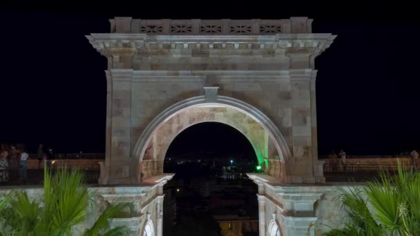 Cagliari Sardinia Itália Agosto 2020 Bastião Histórico Fortificação Saint Remy — Vídeo de Stock
