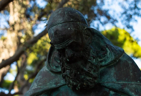 italy - Bronze statue of Beato Nicola da Gesturi - Religion Bronze statue, portrait close up face