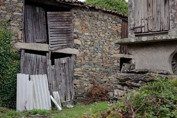 Galpão Armazenamento Pedras Usadas Armazenamento Grãos Galiza Rural Espanha Dia — Fotografia de Stock