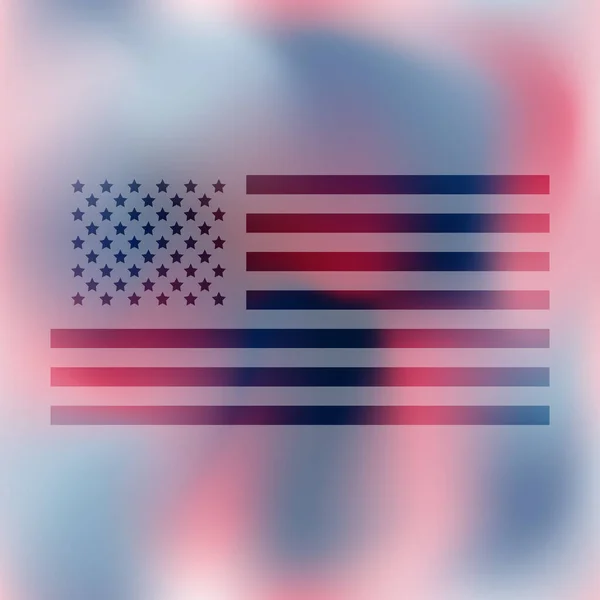 Vectorillustratie Van Amerikaanse Vlag Blauwe Rode Kleuren — Stockvector