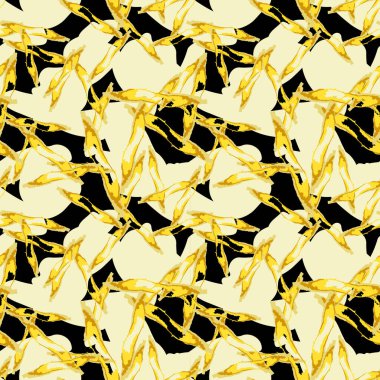 Çeşitli şekil ve renklerin soyut şablon tasarımı. Tekstil, arkaplan veya duvar kağıdı olarak kullanılabilen kusursuz vektör deseni