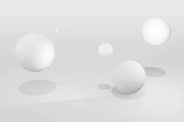 Realistic Spherical Background Image Abstract White Background White Ball Floating — Stock Photo, Image