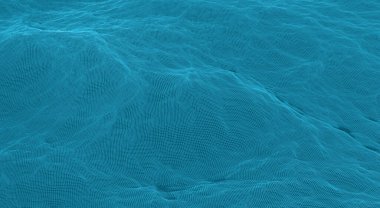 3D çizim soyut, mavi-yeşil tonlar, deniz, okyanus, kafes, kavramsal, gelecek, teknoloji, arka plan pürüzsüzlük ve enerji hissi veriyor. Yayınlar ve web sitesi tasarımları için