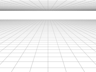 3 boyutlu illüstrasyon arka plan, perspektif, kare küp veya bal peteği ızgarası perspektifi. Yazdırma ve grafik tasarımı için teknoloji arka planı olarak kullanılacak daha koyu bir grafiksel arka plan gölgesi ile