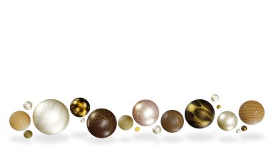 3 boyutlu küresel illüstrasyon ve kutlama düzeni, 3 boyutlu geometrisi olan soyut arkaplan illüstrasyonu, eğlenceli tasarım reklam afişi topları veya parçacıkları olan Dinamik duvar kağıdı şablonu. Yazdırma ve web sitesi için yüksek çözünürlüklü 3D çizim