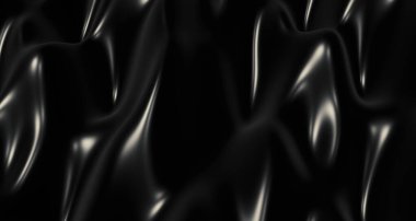 Siyah dalgaların 3 boyutlu arkaplanı, ışık çizgileri ve parlak yüzeyler, parlak, soyut şekiller. Zarif bir reklam için.