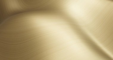 Su dalgasında 3D resimli altın renkli parlak metal yüzey, altın cilalı metal yüzey aşağı yukarı sallanıyor. Zarif bir tasarım için