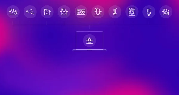 Иллюстрация Smart Home Internet Iot Technology Concepts Home Automation Design — стоковое фото