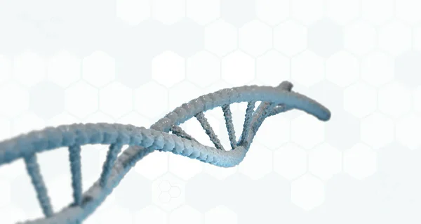 Dna Illustration Abstract Polygon Wireframe Spiral Dna Molecular Helix Blue — Stock Photo, Image