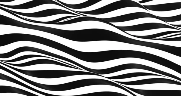 Illustration Seamless Ripple Pattern Repetition Black White Flooring Simple Wave — Stock Photo, Image