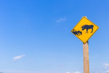 Geyik tehlikesi uyarısı Gros Morne Ulusal Parkı, Newfoundland ve Labrador, Kanada