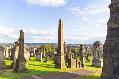 Tarihi Glasgow mezarlığı, Necropolis. Glasgow, İskoçya, İngiltere