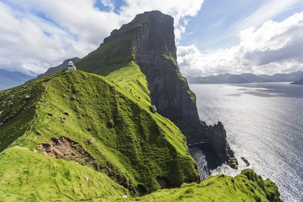 Kallur Lighthouse Kalsoy Island Faroe Islands Denmark — Stock Photo, Image