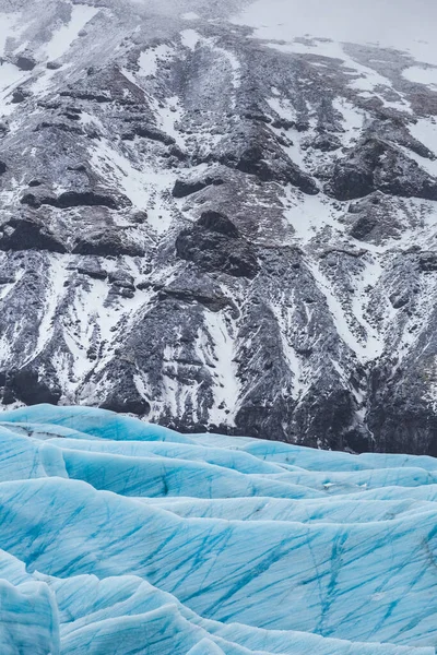 Blue Large Svinafellsjokull Glacier Vatnajokull National Park Islanda — Foto Stock