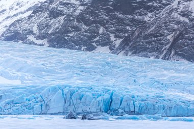 Blue Large Svinafellsjokull Buzulu Vatnajokull Ulusal Parkı İzlanda