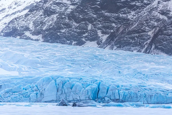 Blue Large Svinafellsjokull Glacier Vatnajokull National Park Islanda — Foto Stock