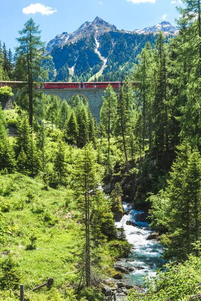 Bernina Express, viajando desde Lugano a St. Moritz — Foto de Stock