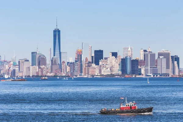 Skyline Von New York City Von Liberty Island Aus — Stockfoto