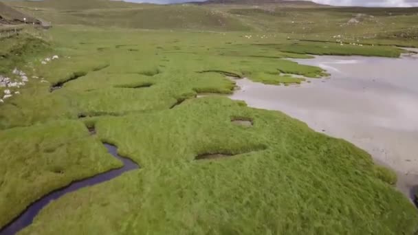 Uig Sands, Ilha de Lewis, Hébridas Exteriores, Ilhas Ocidentais, Escócia. Reino Unido — Vídeo de Stock