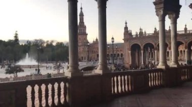 İspanya, Seville 'de bulunan Plaza De Espana' nın Geçiş Süresi