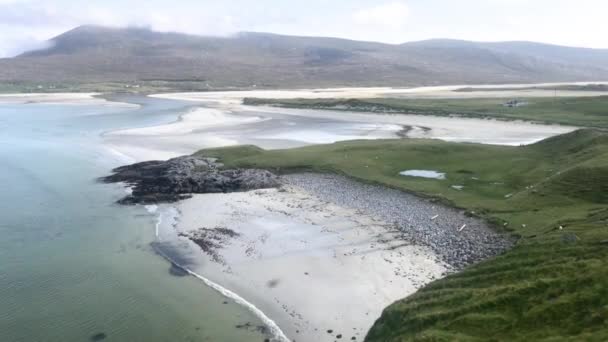 White Sand Beach In Isle Of Harris, Outer Hebrides, Scotland — Stock video