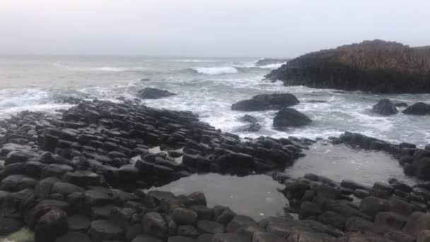 Giants Causeway Unecso World Heritage Site In Ireland — Stock video