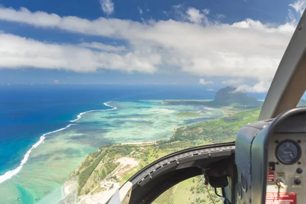 Vista Desde Helicóptero Península Morne Brabant Paisaje Mauricio Foto Alta — Foto de Stock